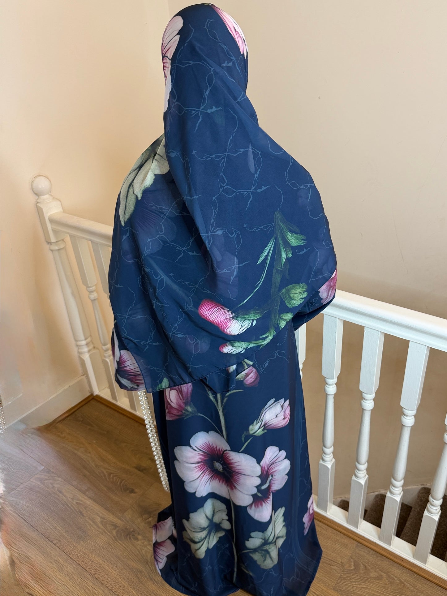 THE DAHLIA NOIR CHIFFON ABAYA SET