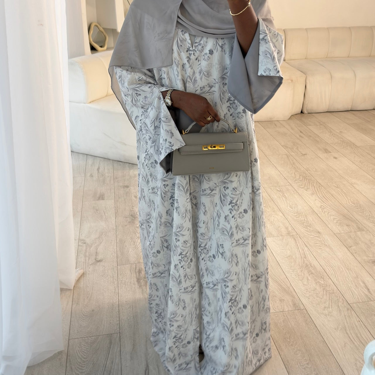 THE WILLOW FLORAL ABAYA SET